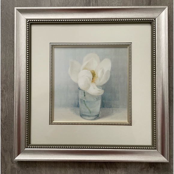 Framed & matted floral wall art